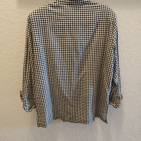 Painted Pony Shirt/Jacket Black & White Check w/Large Square Buttons Size XL - Picture 2 of 5